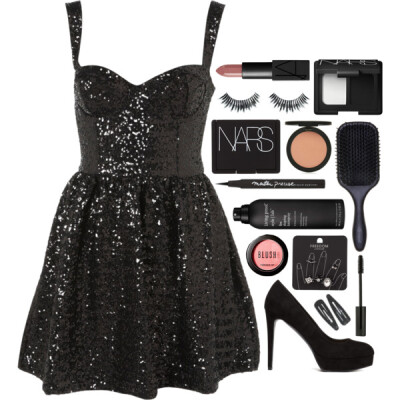 A fashion look from April 2015 featuring sequin dress, black shoes and Topshop. Browse and shop related looks.