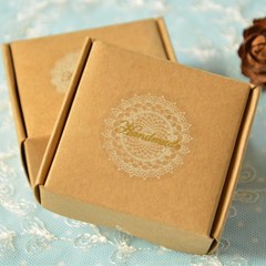 zakka复古牛皮纸包装盒蕾丝花边纸包装盒饰品盒礼品盒手工皂盒