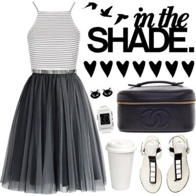 #TOPSHOP #PETITE #Striped #CropTop #monochrome #sandals #Chanel