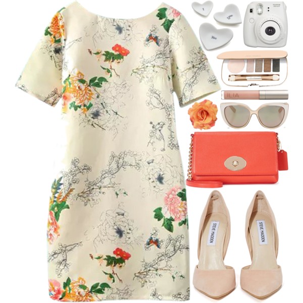 A fashion look from April 2015 featuring sexy white dresses, nude pumps and coach handbags. Browse and shop related looks.