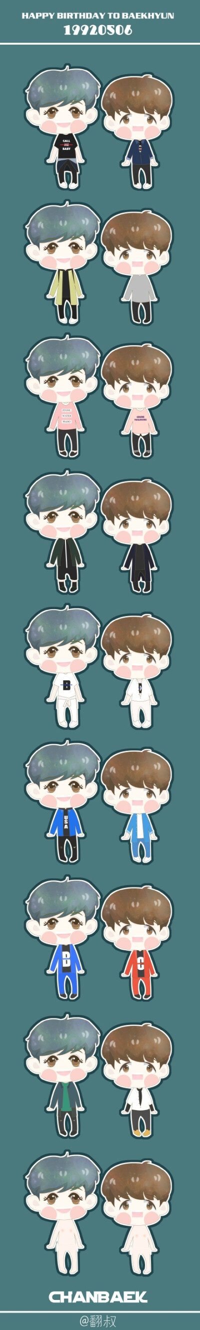 #灿白##边伯贤0506生日快乐#【D-4】Which one do you like?手绘by @翻叔