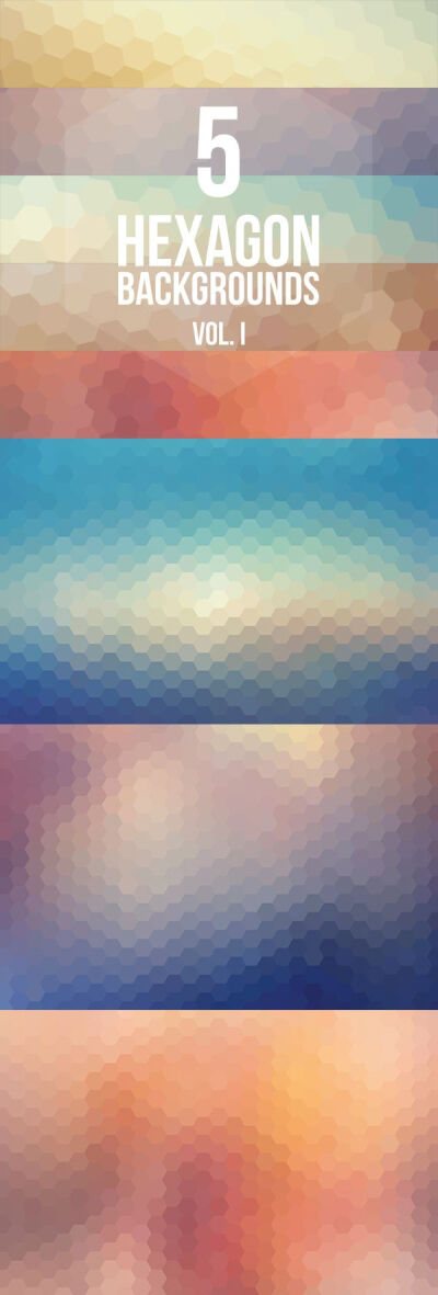 5 Hexagon Backgrounds Vol. I