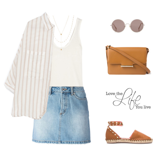 A fashion look from May 2015 featuring zara top, no sleeve shirts and denim mini skirt. Browse and shop related looks.