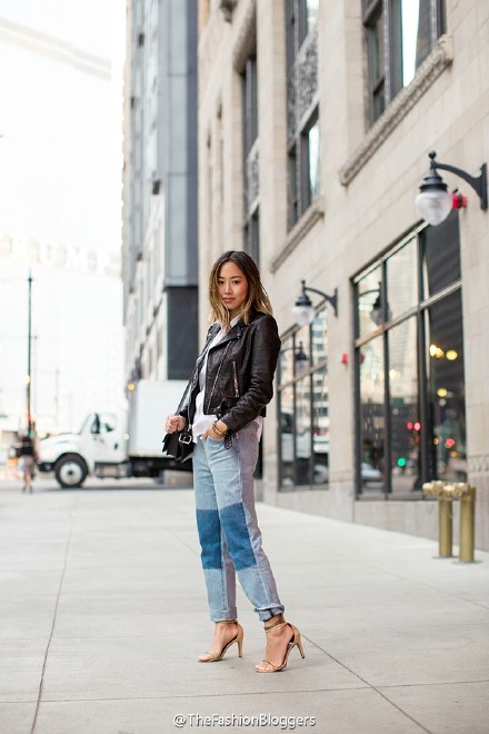 #thefashionbloggers# ▲1/ Tularosa Griffin Jacket, Schutz Kija Fringe Sandals, Ministry of Style Lace Eyelet Tunic, Illesteva Palm Beach Sunglasses 2/ Laer Classic Croc Leather Jacket, Parker NY Shirt, Wildfox Boyfriend Jeans, Isabel Marant Chain Heels, Celine Mini Box Bag