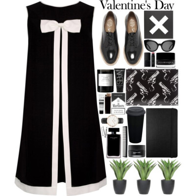 A fashion look from February 2015 featuring black and white dresses, black shoes and genuine leather handbags. Browse and shop related looks.