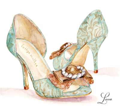 鞋子手绘效果图 fashion shoes illustration 高跟鞋手稿素材