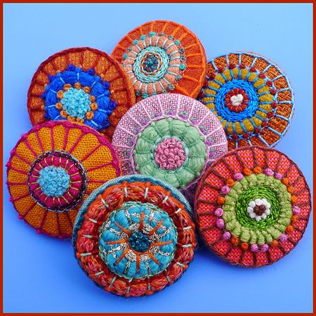 I love buttons and these beautiful embroidered ones might should been pinned on my Art page instead of style.