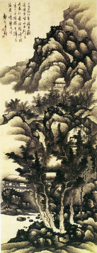 龚贤（1618—1689年）1——又名岂贤,字半千等，号半亩等，江苏昆山人；早年曾参加复社活动，明末战乱漂泊流离，入清隐居不出；他与同时活跃于金陵地区的画家樊圻、高岑、邹喆、吴宏、叶欣、胡慥、谢荪等并称“金陵八…