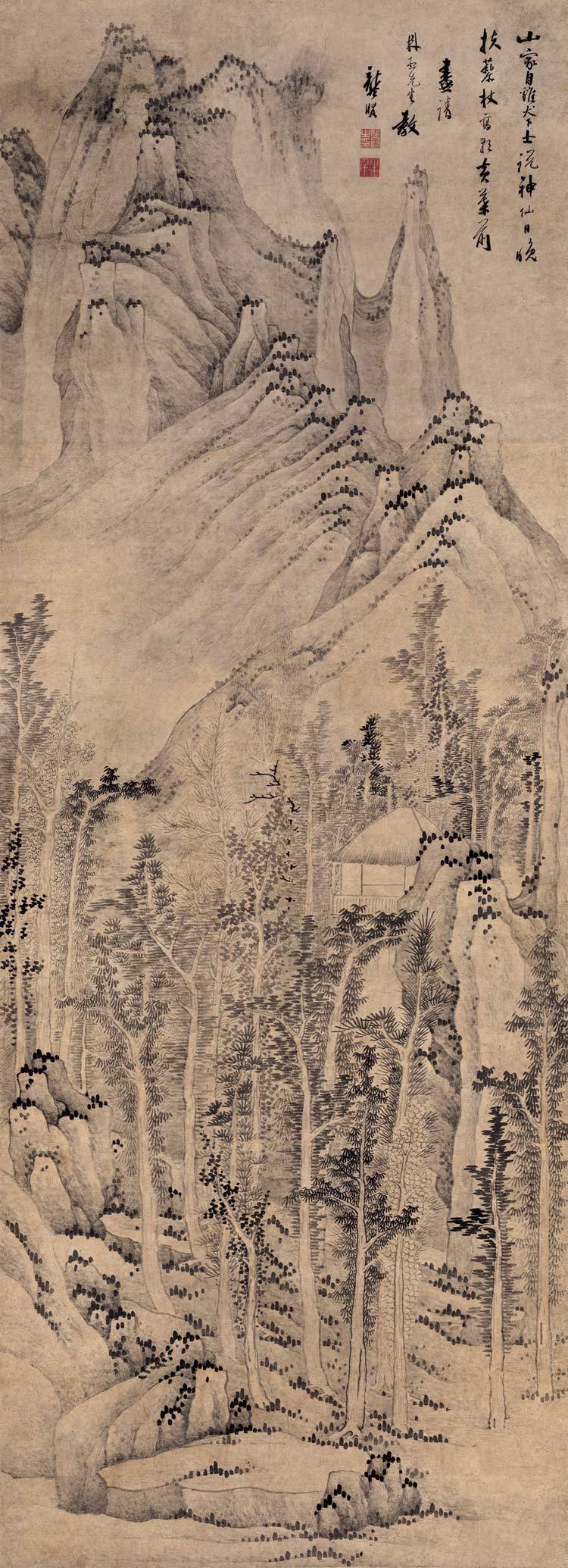 龚贤（1618—1689年）1——又名岂贤,字半千等，号半亩等，江苏昆山人；早年曾参加复社活动，明末战乱漂泊流离，入清隐居不出；他与同时活跃于金陵地区的画家樊圻、高岑、邹喆、吴宏、叶欣、胡慥、谢荪等并称“金陵八家”，其艺术造诣居金陵八家之首，现代著名画家黄宾虹、李可染都从其画法中得到启迪。