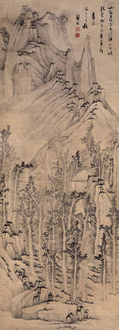 龚贤（1618—1689年）1——又名岂贤,字半千等，号半亩等，江苏昆山人；早年曾参加复社活动，明末战乱漂泊流离，入清隐居不出；他与同时活跃于金陵地区的画家樊圻、高岑、邹喆、吴宏、叶欣、胡慥、谢荪等并称“金陵八…