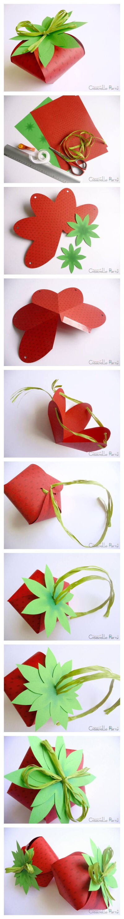 DIY strawberry box. Going to have to try this. Very cute idea!