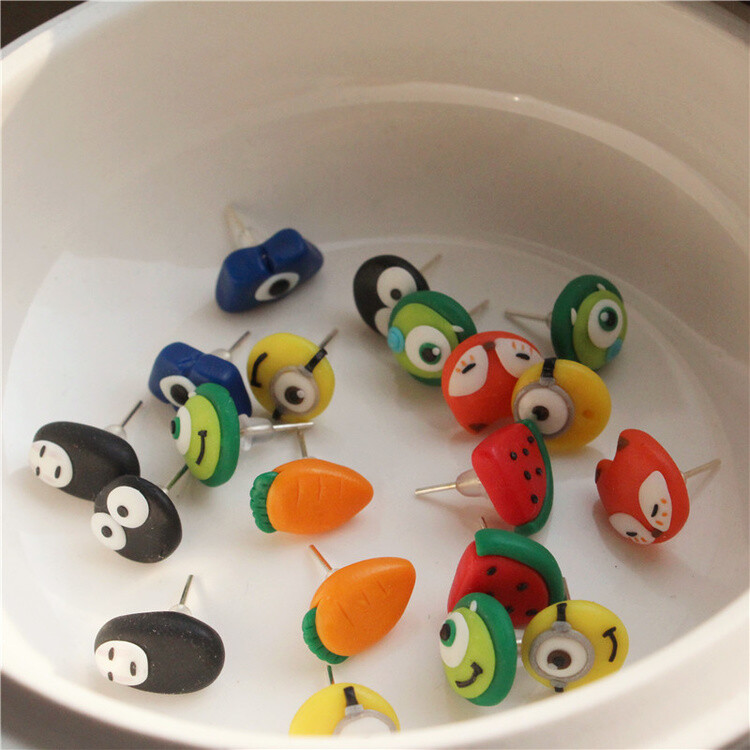 『MISS·MAY』独家纯手工定制 软陶耳钉 西瓜 925纯银针 原创 设计 新款 2015 正品 江苏南京