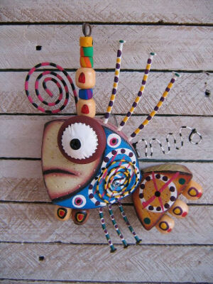 Twisted Fish Found Object Wall Art