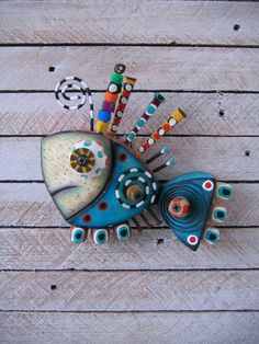 Twisted Fish 116 Found Object Wall Art by Fig Jam by FigJamStudio, $65.00