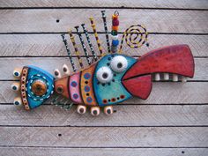 Twisted Fish 111 Found Object Wall Art by Fig Jam by FigJamStudio, $65.00