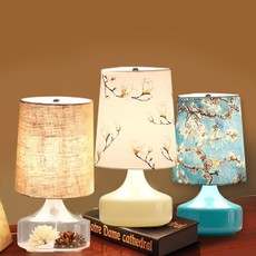 北欧宜家现代简约时尚田园风床头柜温馨布艺碎花创意台灯客厅卧室