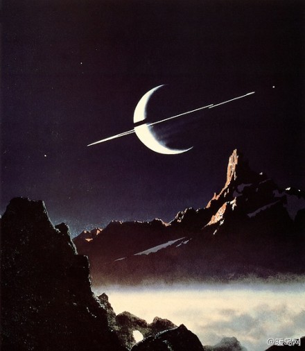 美国太空艺术大师Chesley Bonestell作品。