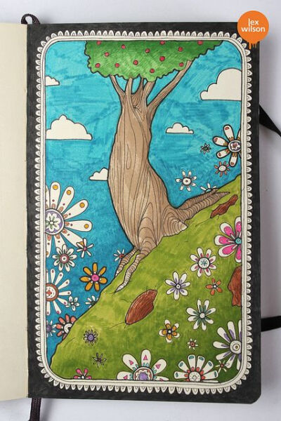 Moleskine illustration #29: Tree by Lex Wilson, via Flickr