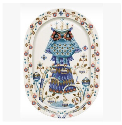 上海现货 iittala taika餐盘 碟子 41cm盘子 猫头鹰鱼盘 大盘鸡盘