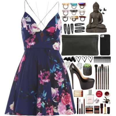 A fashion look from May 2015 featuring floral print skater dress, high heel platform pumps and real leather purses. Browse and shop related looks.