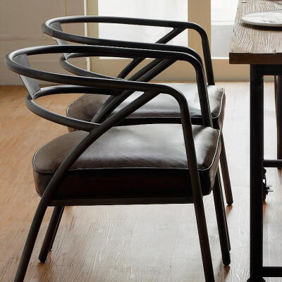 北欧 美式乡村 铁艺复古餐椅 做旧铁艺餐桌椅 铁艺电脑椅 休闲椅