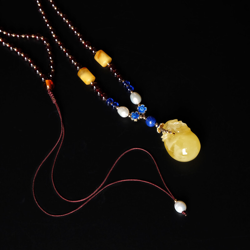 ［福袋］天然蜜蜡福袋 项链 颈链 毛衣链 石榴石 原创 素尘文化