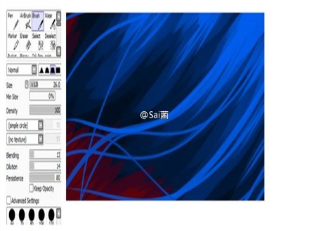 SAI笔刷油漆工具设置参考，非常实用的东西，看不清点击大图戳原图，转给需要的伙伴吧~~
