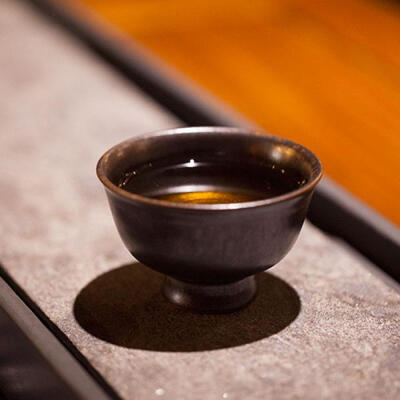 景德镇柴窑 手工拉胚 陶制高足金碗 茶杯 个人杯 口杯 功夫茶杯