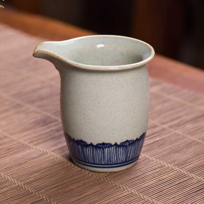 全手工绘制 卷草纹 莲瓣 复古公道杯 匀杯 茶海 分分茶杯 茶器