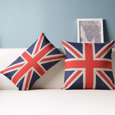 英国米字旗 北欧文艺宜家英伦美式 办公室沙发棉麻抱枕套靠枕靠垫