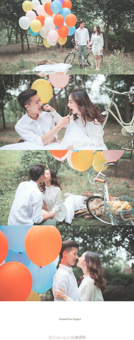 #520故事# 女生喜欢飞屋环游记，一群人50个气球4罐氦气5个麻袋倒腾了整个下午。成都的阴天作梗，没有说好的大逆光唯美小清新，气球也并没有带着他们飞天。不过在520这样的日子，也足够虐虐dan shen狗吧。| Couple:@lilywen- &amp;amp; @Yucos | foto by@让子但肥 | DramPlus 造梦计划 | LDreamPlus_520