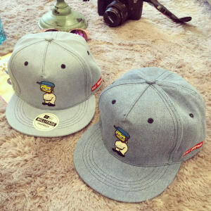 韩国ulzzang学院风牛仔辛普森嘻哈帽平沿帽棒球帽子男女