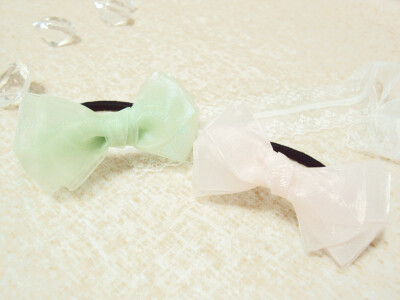 闺蜜姐妹款 小清新发圈发绳 日韩系甜美发饰 芭比粉和薄荷绿