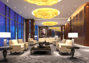现代简约时尚多人棕色实木茶几白色沙发花型顶灯落地窗休闲餐饮区餐厅酒店