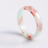法国设计师Elena 塞尚 凝聚时光系列 薄荷绿玫瑰金箔进口板材戒指