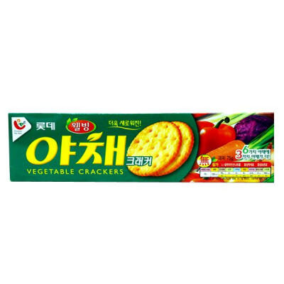 韩国进口LOTTE乐天休闲蔬菜饼干 低卡低糖营养零食60g