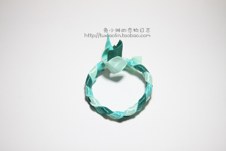 薄荷绿薄荷色 编织发圈 可作手链哦