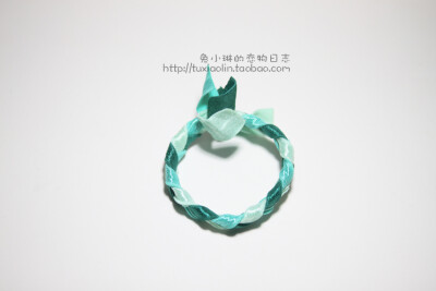 薄荷绿薄荷色 编织发圈 可作手链哦
