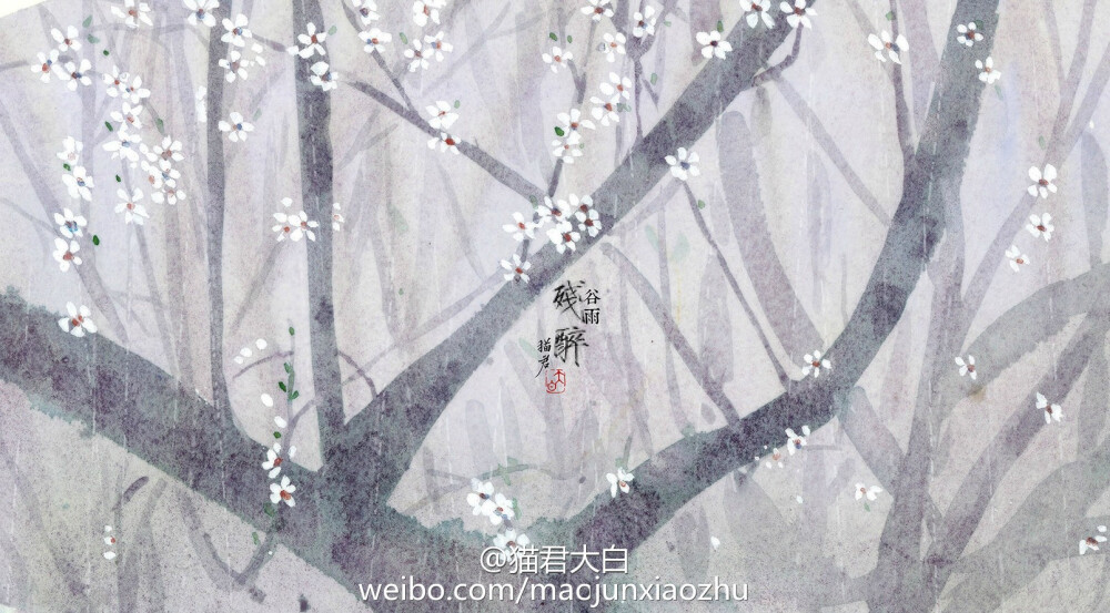 【谷雨 — 春日将去，留下残花让人醉】YIN [猫君绘制] 点开大图