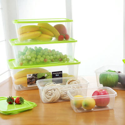 特大透明食品冰箱保鲜盒套装厨房密封盒收纳整理盒塑料储物盒饭盒