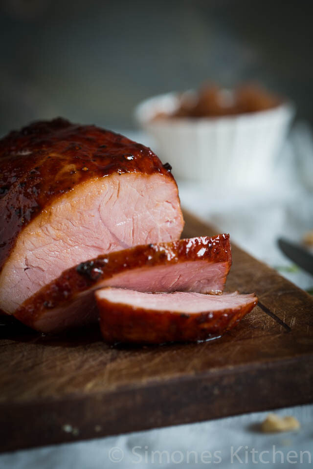 Ham with sticky glaze