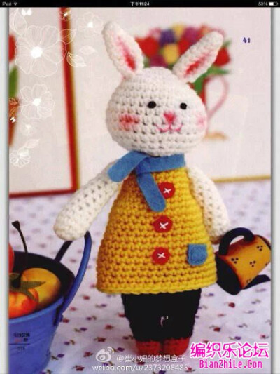 毛线编织丰收兔子图解