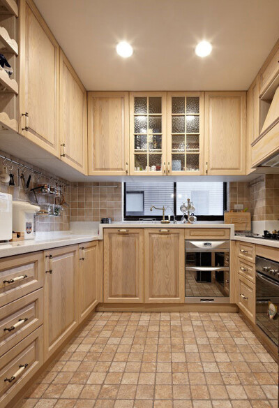 120-150平米 厨房 复式 橱柜 田园 厨房