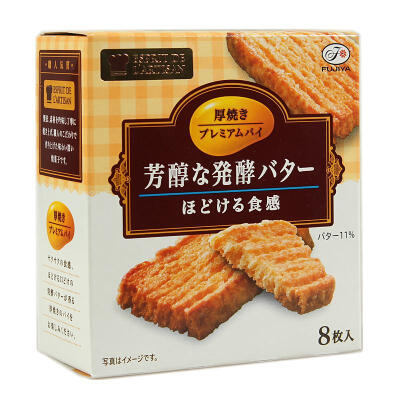 日本饼干点心 不二家 11%芳醇发酵黄油千层酥曲奇饼干8枚入65.6g