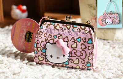 Hello Kitty零钱包 硬币包 小拎包 豹纹 卡通女士手拎零钱包-