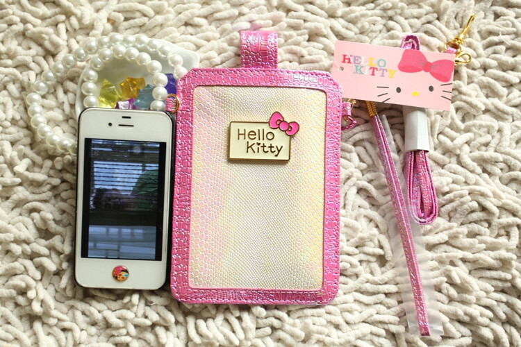 新款hello kitty挂脖手机包手拿包大屏5s iPhone6手机袋斜跨小包-
