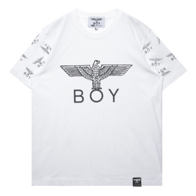 BOYLONDON白色经典LOGO款短袖T恤