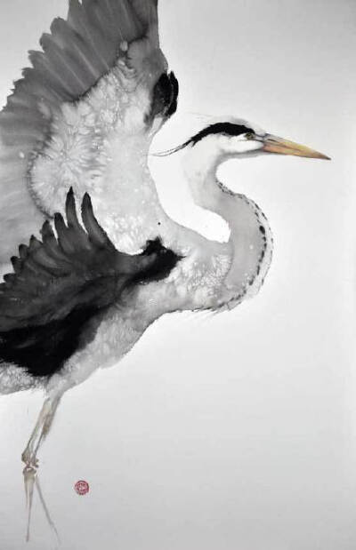 艺术家Karl Martens 用毛笔绘制的鸟类写意水彩画 | 更多作品 O网页链接