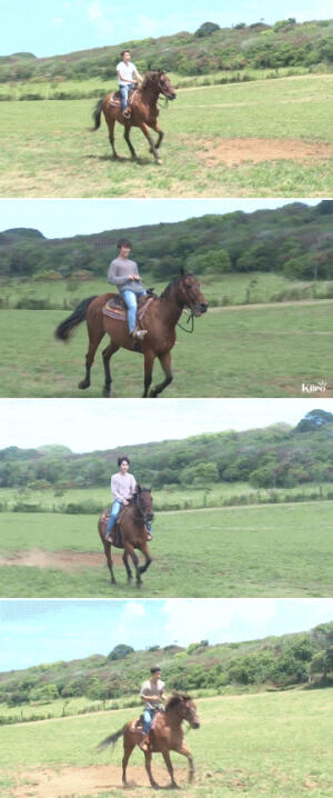 圭贤和始源骑马