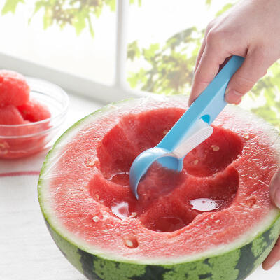 西瓜水果挖球勺 可弹式冰淇淋挖勺 打球器 冰激凌雪糕勺子挖球器